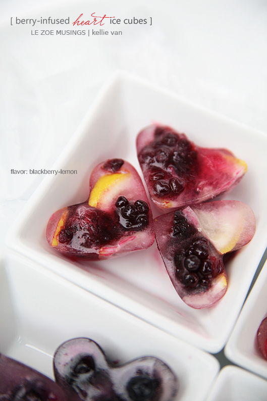 berry infused heart ice cubes2