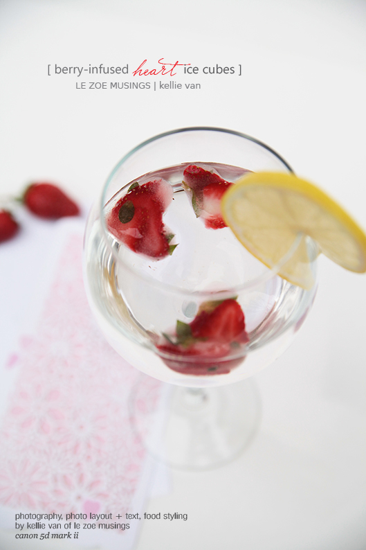 berry infused heart ice cubes7