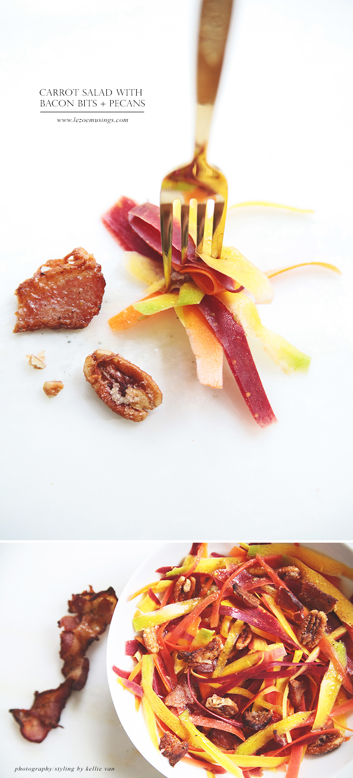 Carrot Salad with Bacon Bits + Pecans by Le Zoe Musings2