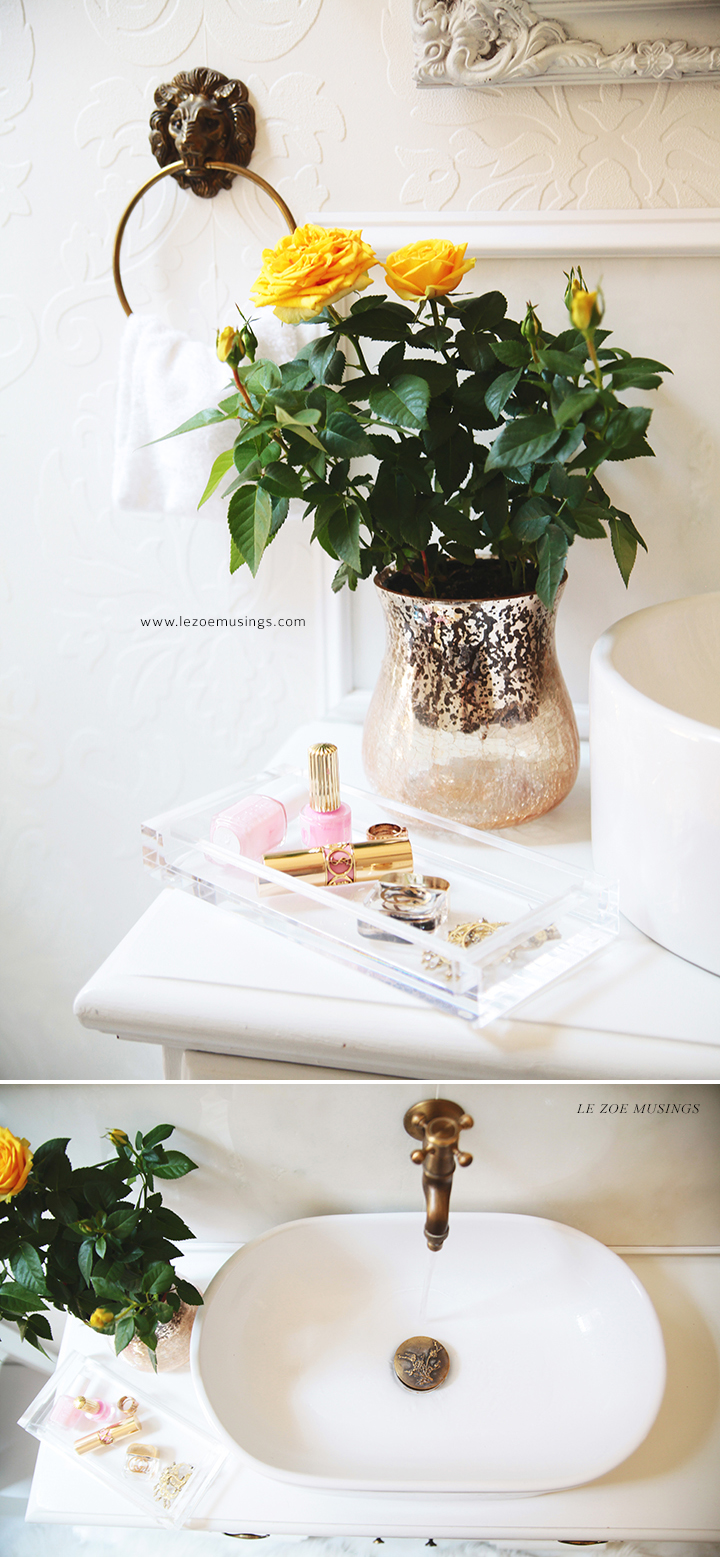 DIY Bathroom Vanity Makeover (using a thrifted hutch) by Le Zoe Musings 4