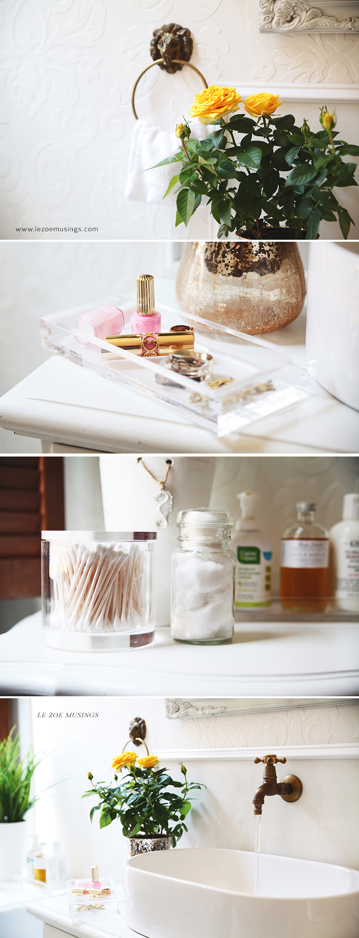 DIY Bathroom Vanity Makeover (using a thrifted hutch) by Le Zoe Musings 8