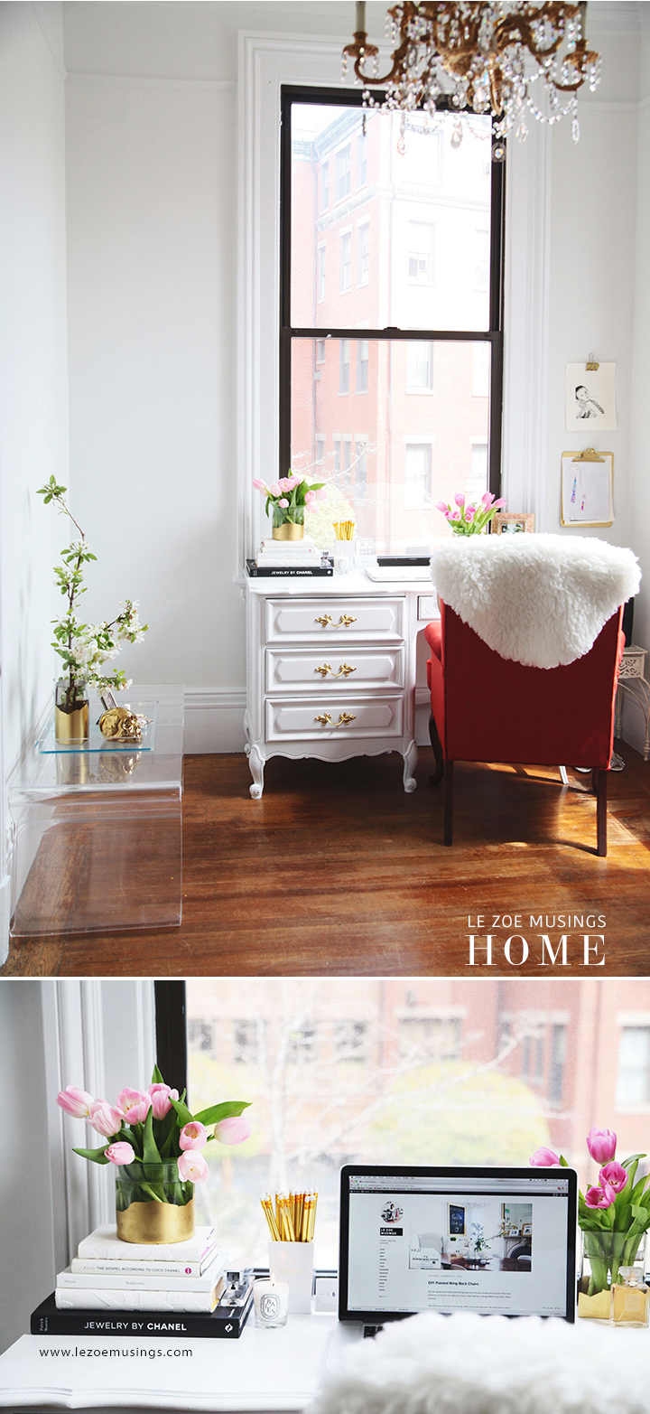 Thrifted Office Desk Makeover by Le Zoe Musings