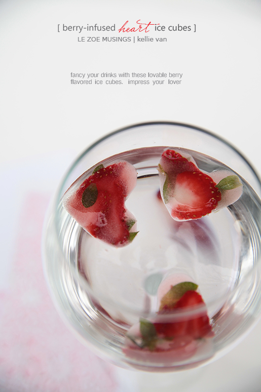 berry infused heart ice cubes6